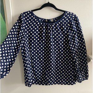 Silk J. Crew Polka Dot Blouse
